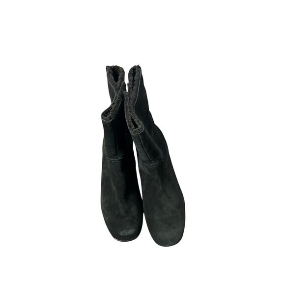 Clarks Bendables 39384 Black‎ Suede Leather Zip Mid Calf Boots Womens Size 7.5 W - Picture 5 of 6